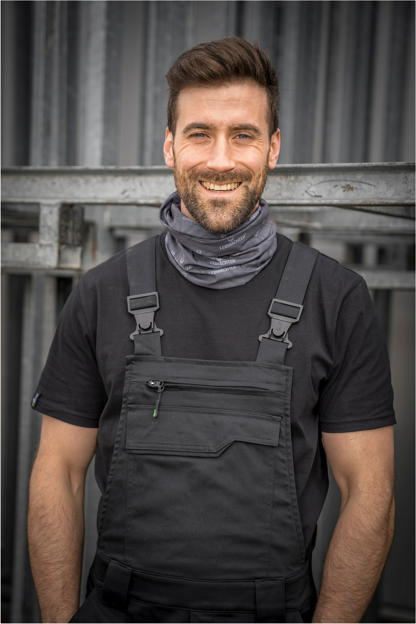 Latzhose FLEXL28 Flex Line in Anthrazit/Schwarz, Gr. 98 von Leibwächter