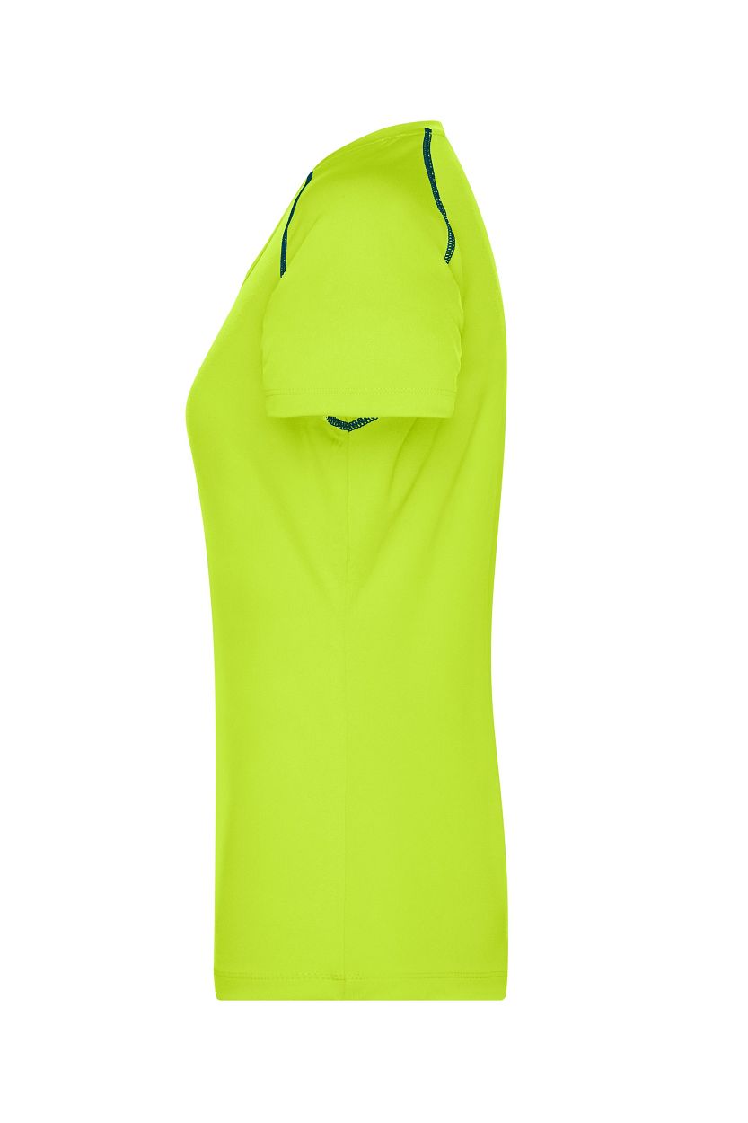 Ladies' Sports T-Shirt "JN495" in Bright-Yellow/Bright-Blue, Größe 2XL - Daiber