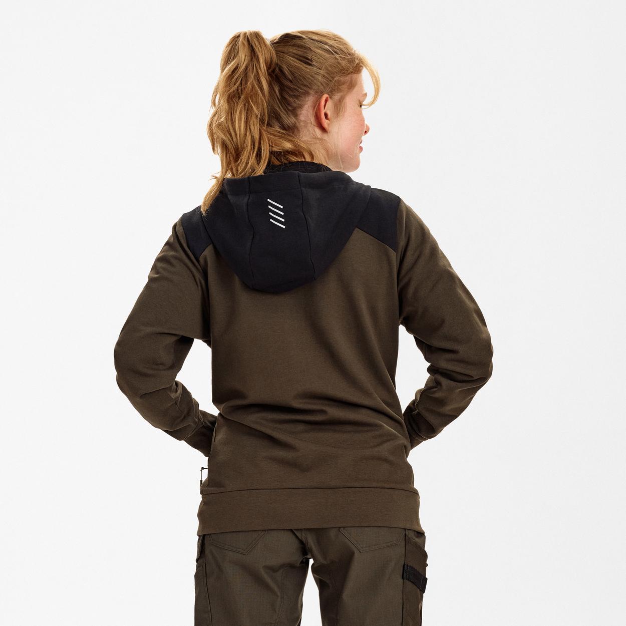 ENGEL Entire Damen Sweatcardigan mit Kapuze in Forest Green/Schwarz, Größe XS