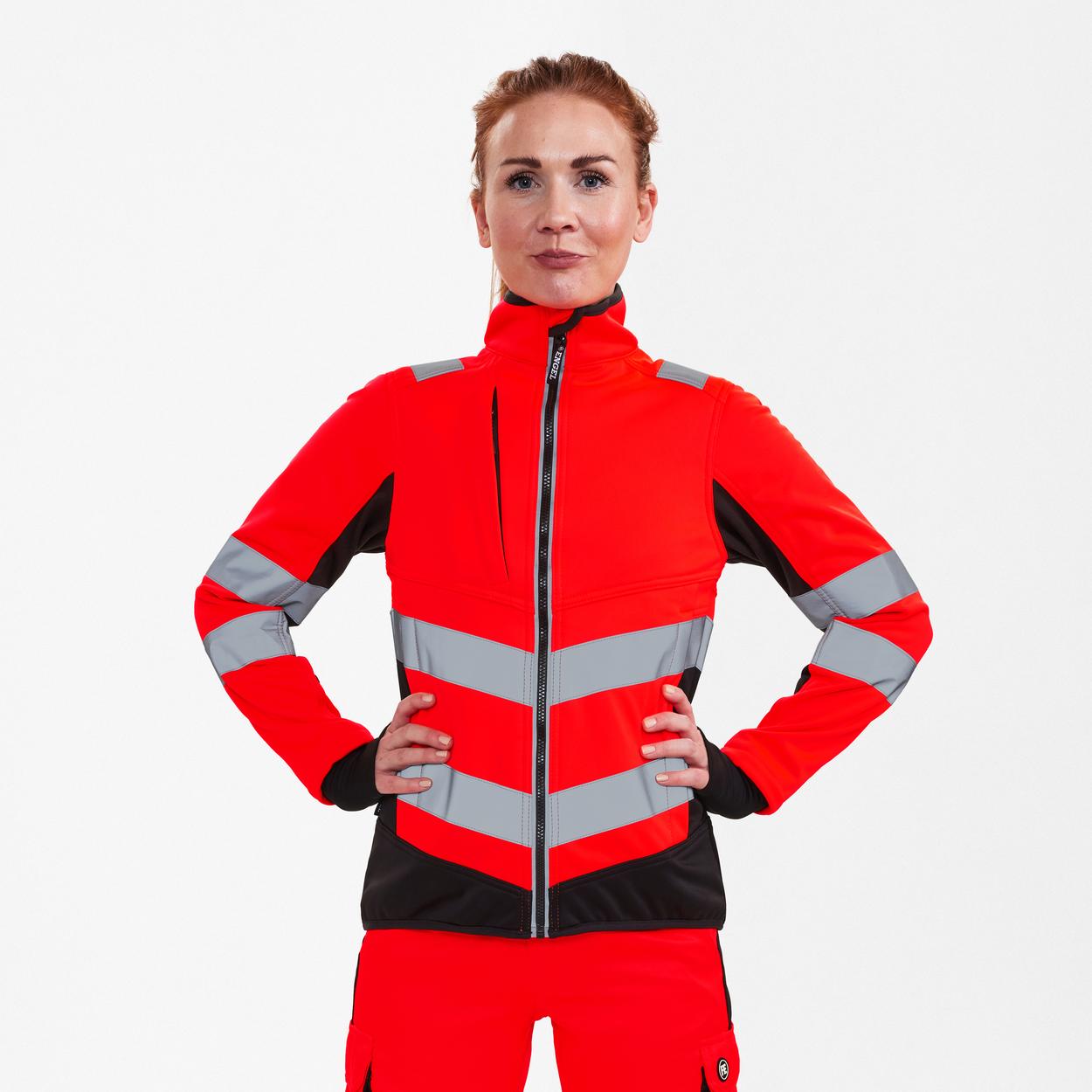 ENGEL Safety Damen Softshelljacke in Rot/Schwarz, Größe XS