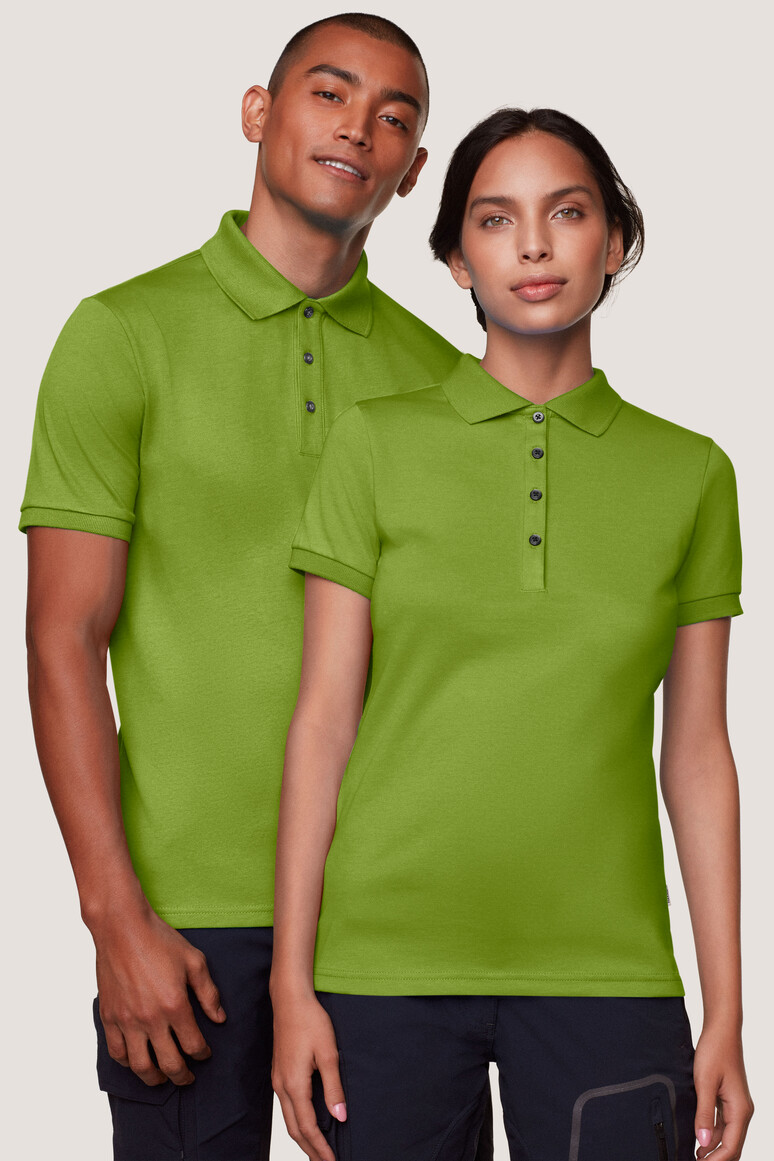 HAKRO 214 COTTON TEC® Damen Poloshirt in kiwi, Größe M