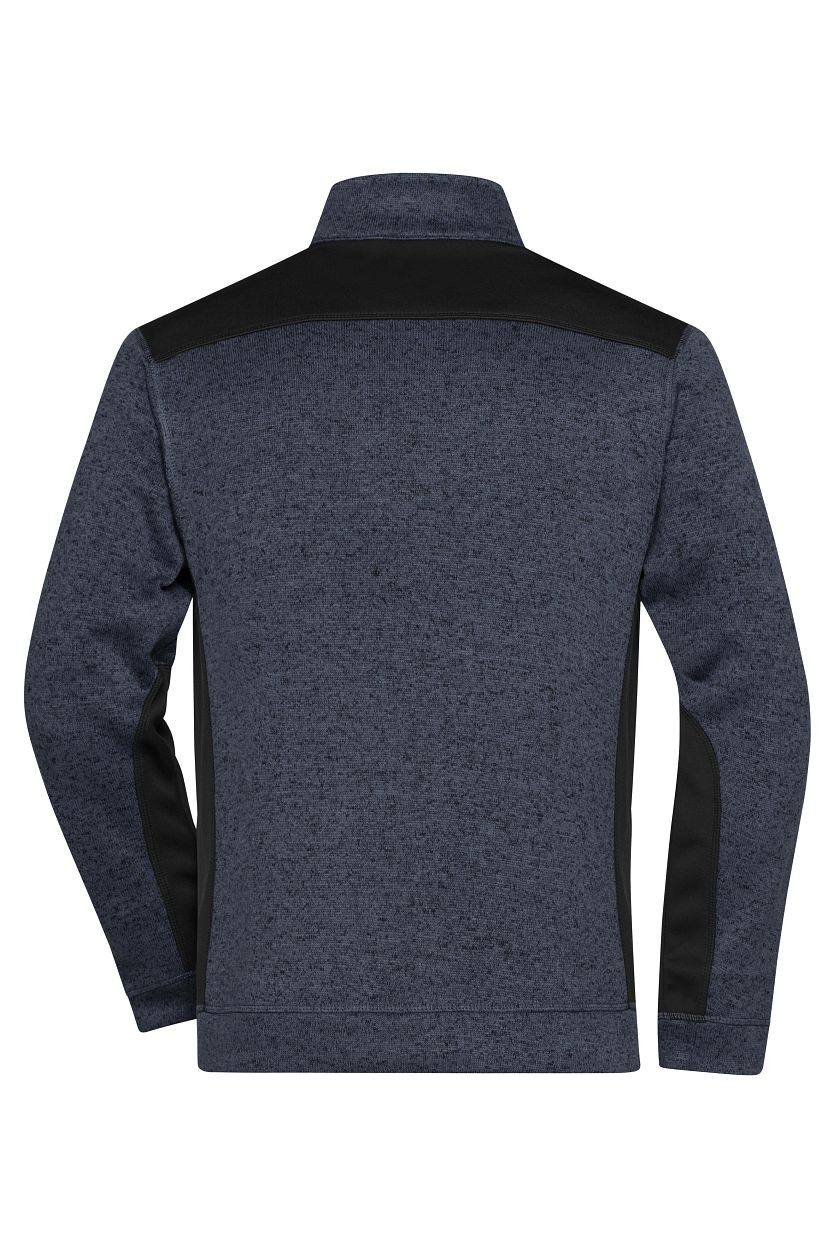 Men's Knitted Workwear Fleece Half-Zip - STRONG - "JN864" in Carbon-Melange/Black, Größe 6XL - Daiber