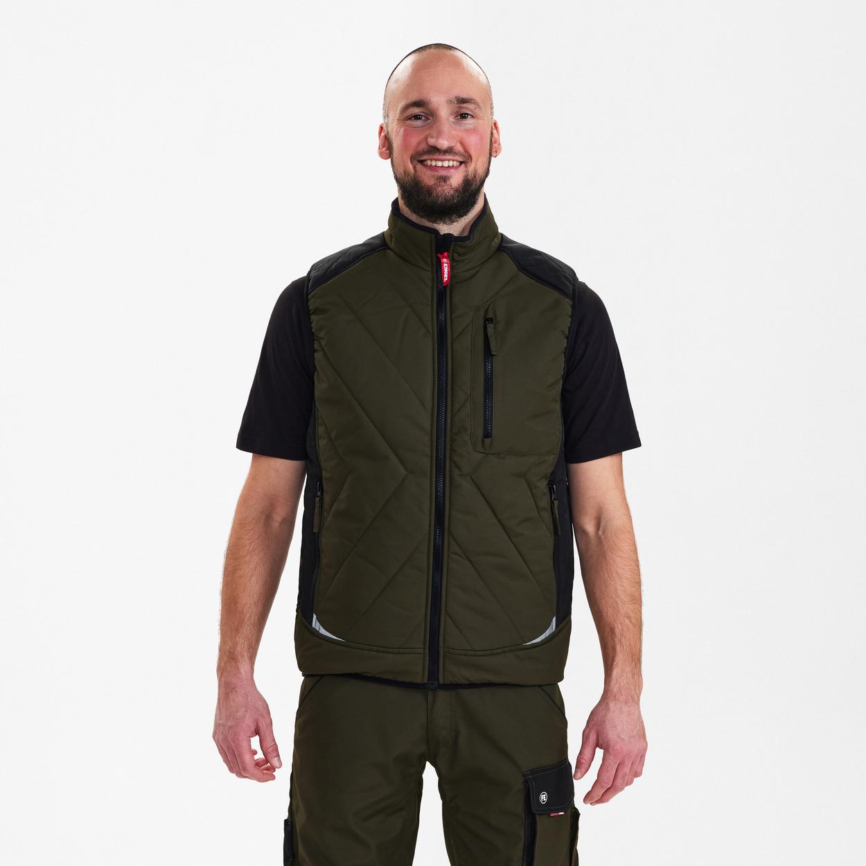 ENGEL Galaxy Stepp-Winterweste in Forest Green/Schwarz, Größe XS