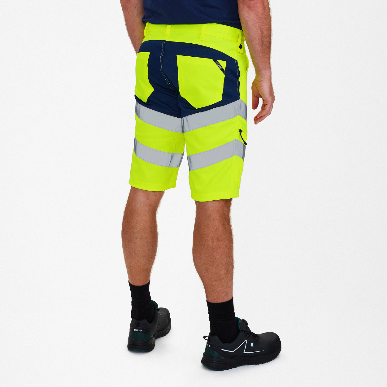ENGEL Safety Arbeitsshorts mit 2-Wege-Stretch in Gelb/Blue Ink, Größe 54