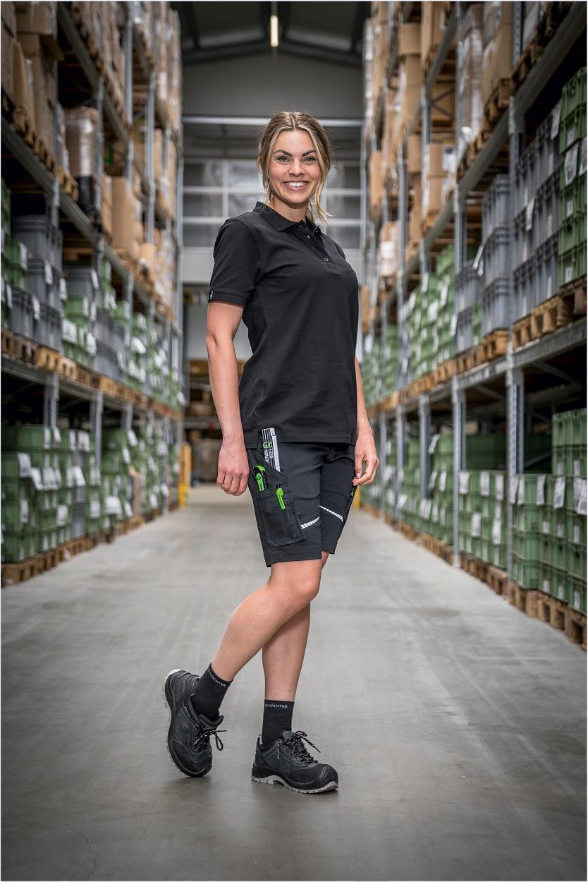 Damen Shorts Flex Line Schwarz/Grau FLXDK, Gr. 52 von Leibwächter