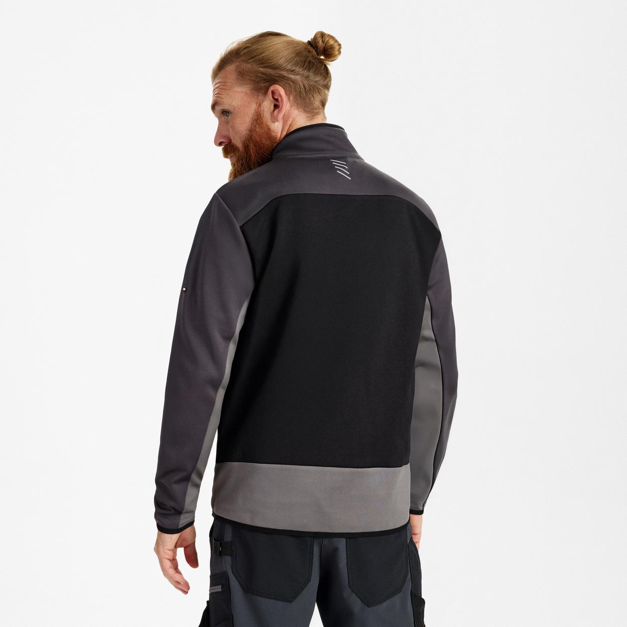 ENGEL Entire Midlayer-Cardigan in Schwarz/Anthrazit Grau, Größe XS