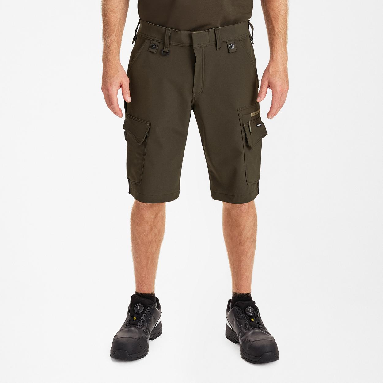 ENGEL Entire Arbeitsshorts mit 4-Wege-Stretch in Forest Green/Schwarz, Größe 54