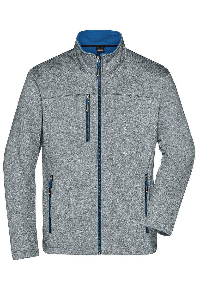 Men's Softshell Jacket "JN1148" in Dark-Melange/Royal, Größe 3XL - Daiber