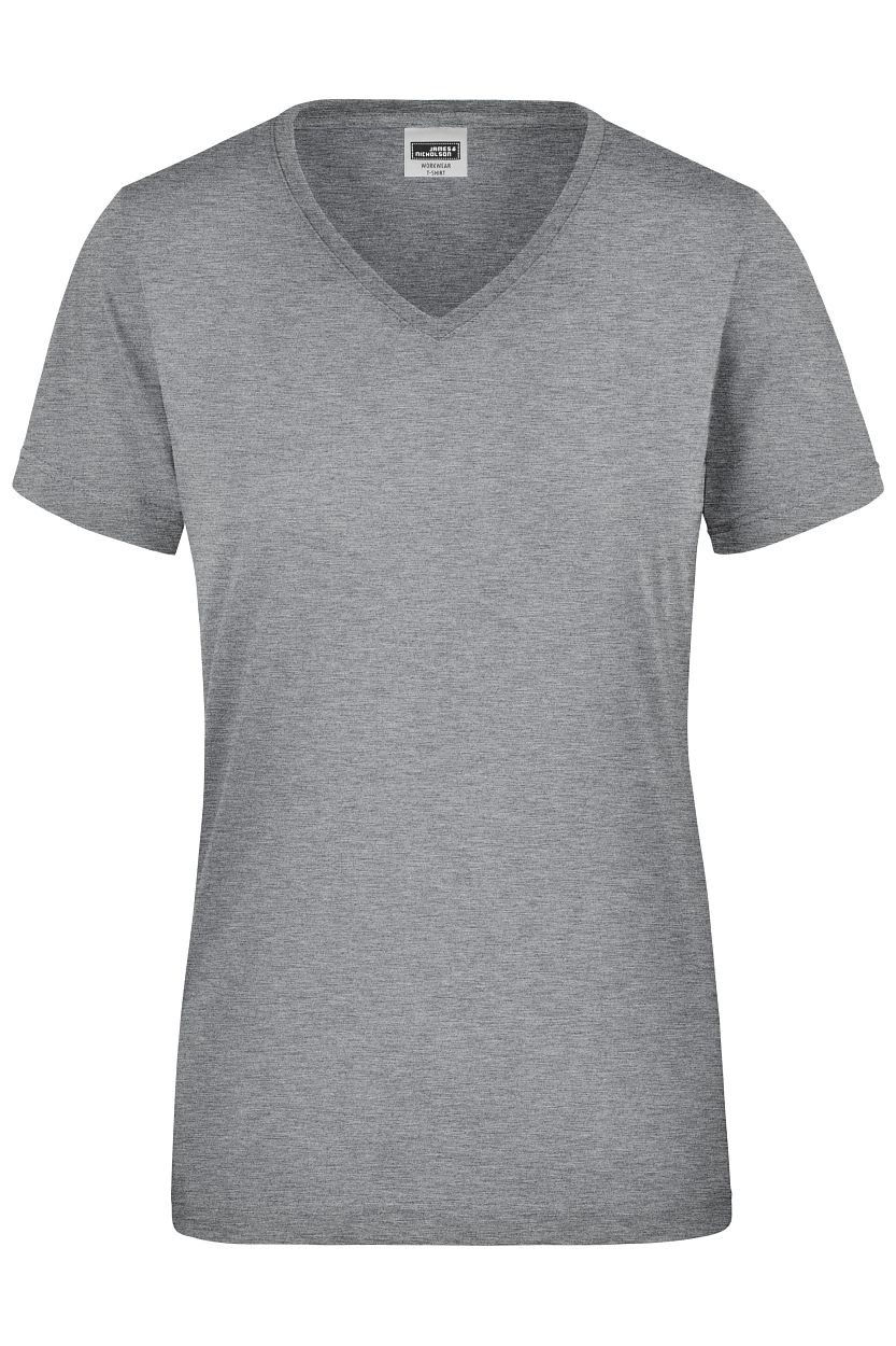Ladies' Workwear T-Shirt "JN837" in Grey-Heather, Größe 4XL - Daiber