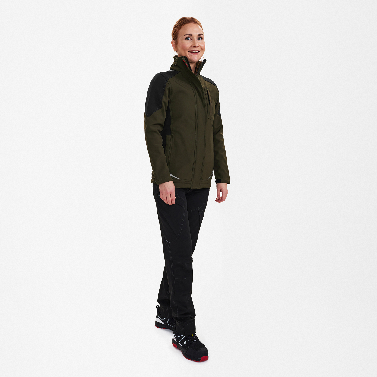 ENGEL Galaxy Damen Softshelljacke in Forest Green/Schwarz, Größe XS