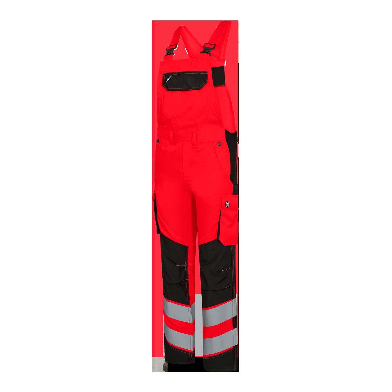 ENGEL Safety Light Damen Latzhose in Rot/Schwarz, Größe 48