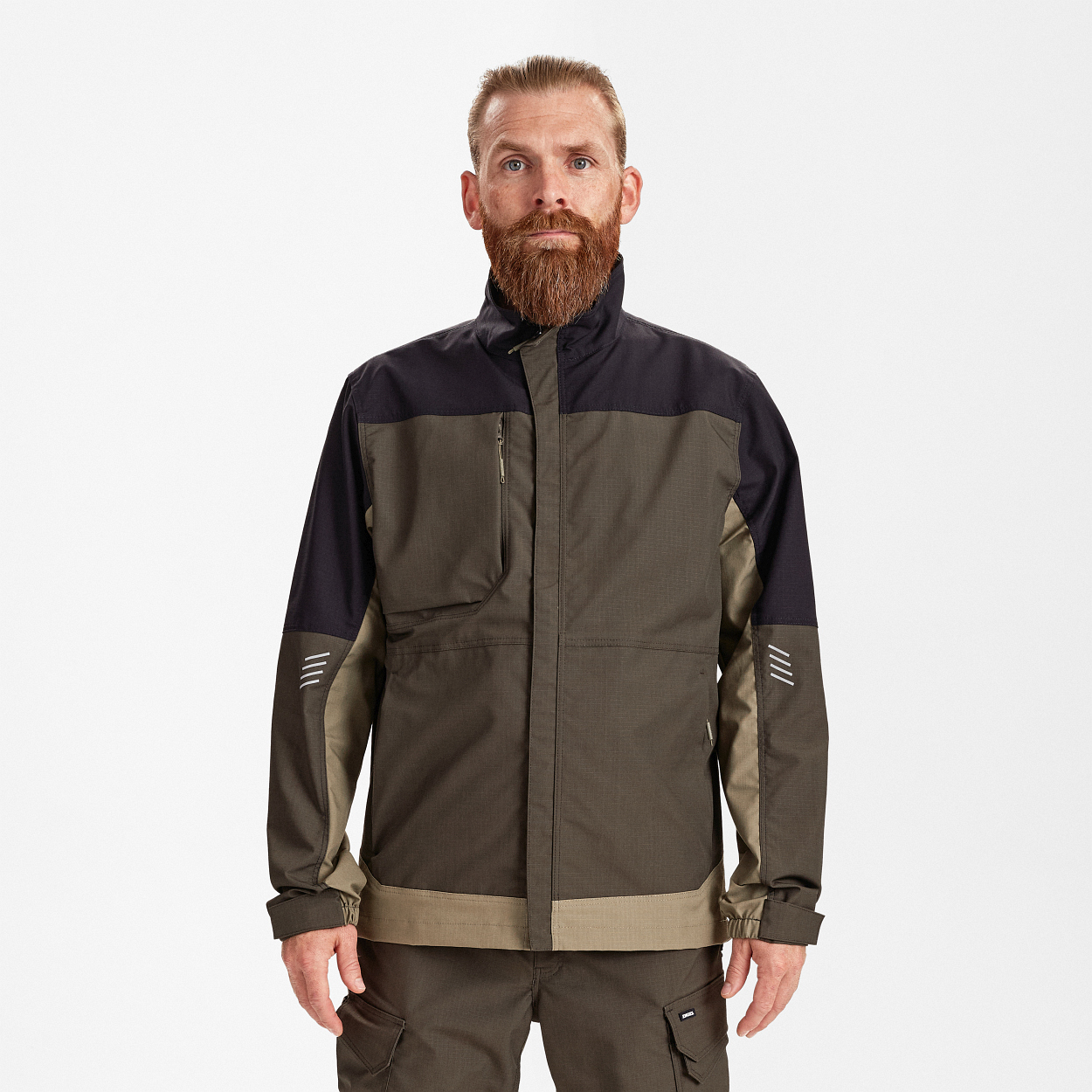 ENGEL Entire Arbeitsjacke mit Stretch in Forest Green/Schwarz, Größe XS