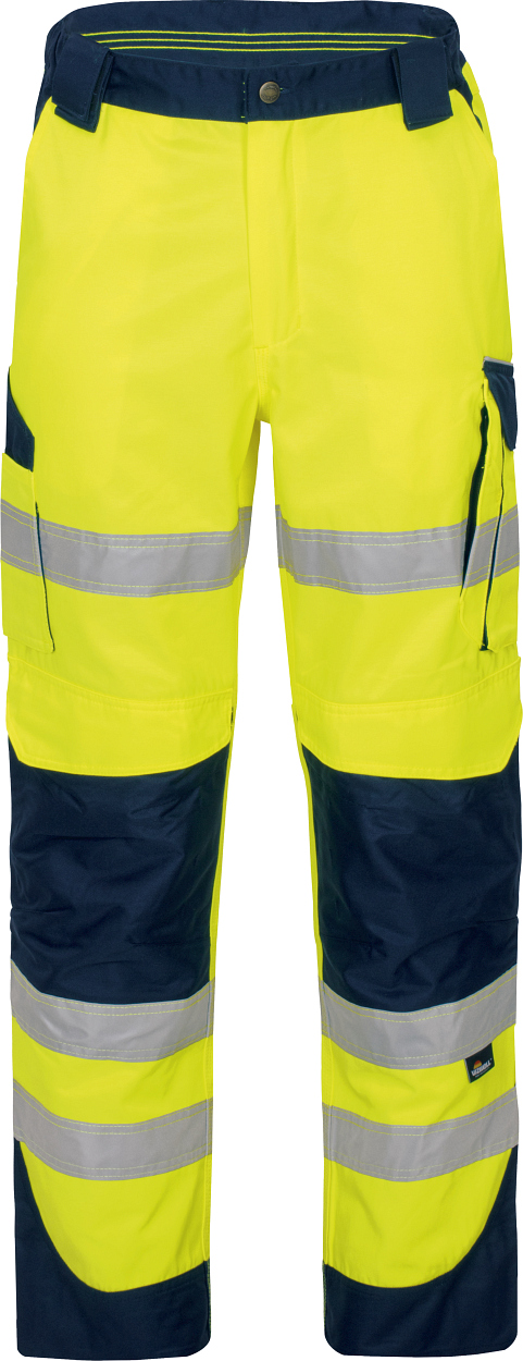 Warnschutz-Kontrast-Bundhose leuchtgelb-marine in Gr. 98 von Vizwell
