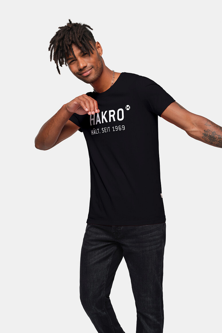 HAKRO 1969 T-Shirt Logo in schwarz, Größe 3XL