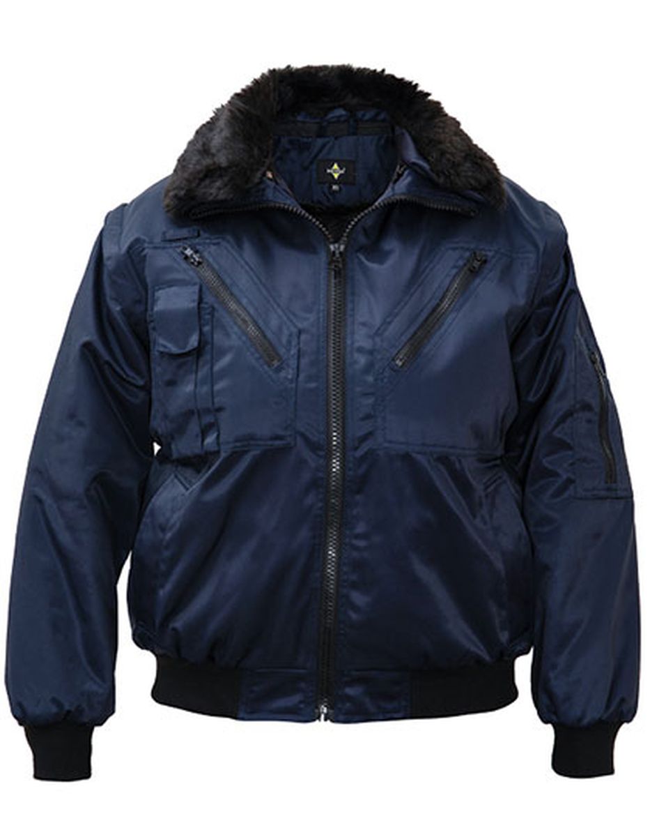 Korntex® 4-in-1 Hi-Vis Premium Pilotenjacke "Oslo" in Navy, Größe S