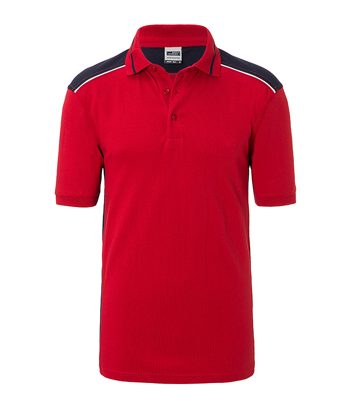 Men's Workwear Polo - COLOR - "JN858" in Red/Navy, Größe 6XL - Daiber