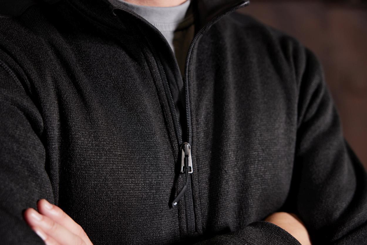 Men's Knitted Workwear Fleece Half-Zip - STRONG - "JN864" in White-Melange/Carbon, Größe 6XL - Daiber