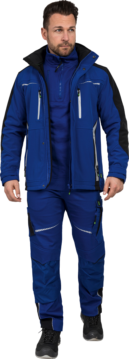 Softshelljacke Flex Line Kornblau/Schwarz FLEXS, Gr. 2XL von Leibwächter