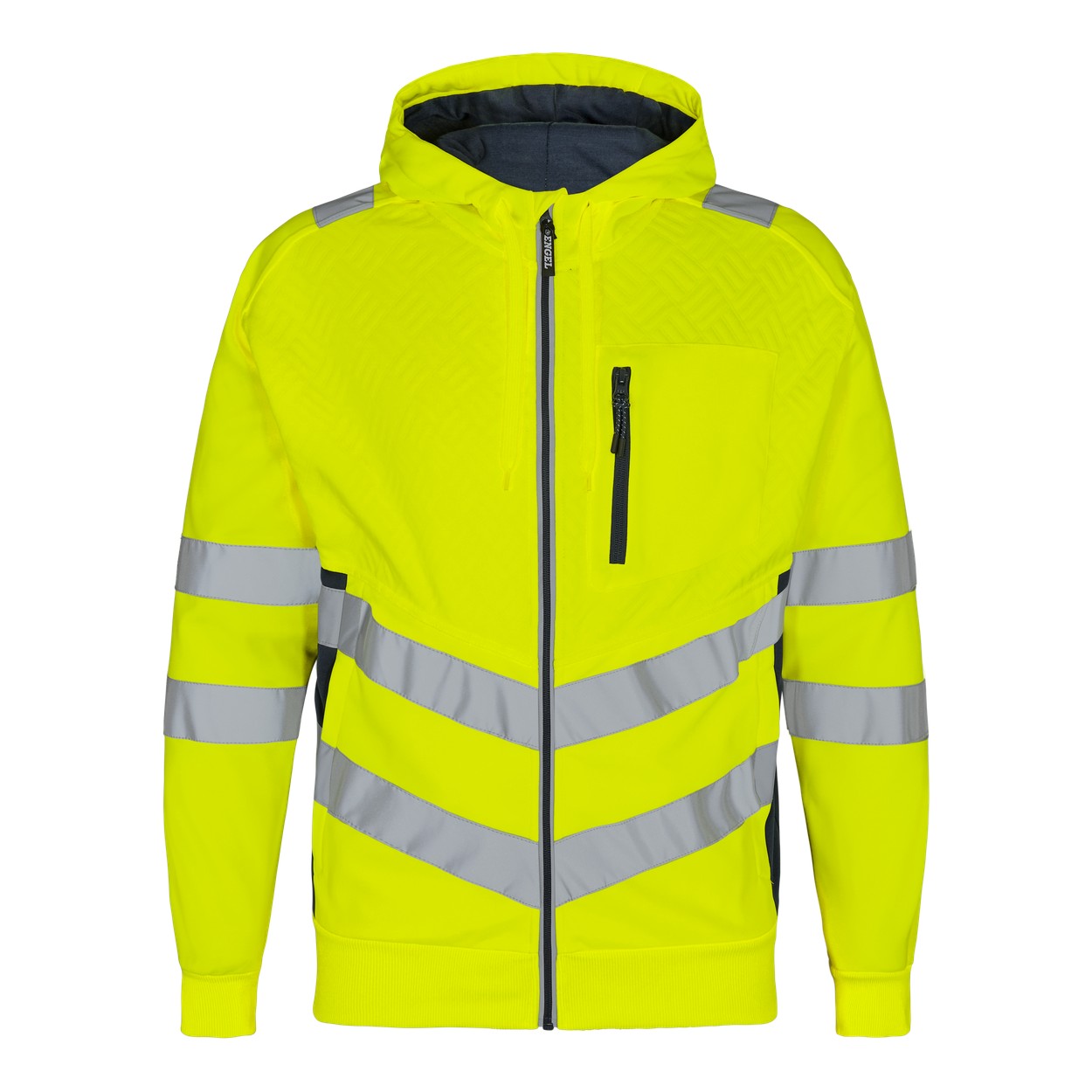 ENGEL Safety Sweatcardigan in Gelb/Blue Ink, Größe XS