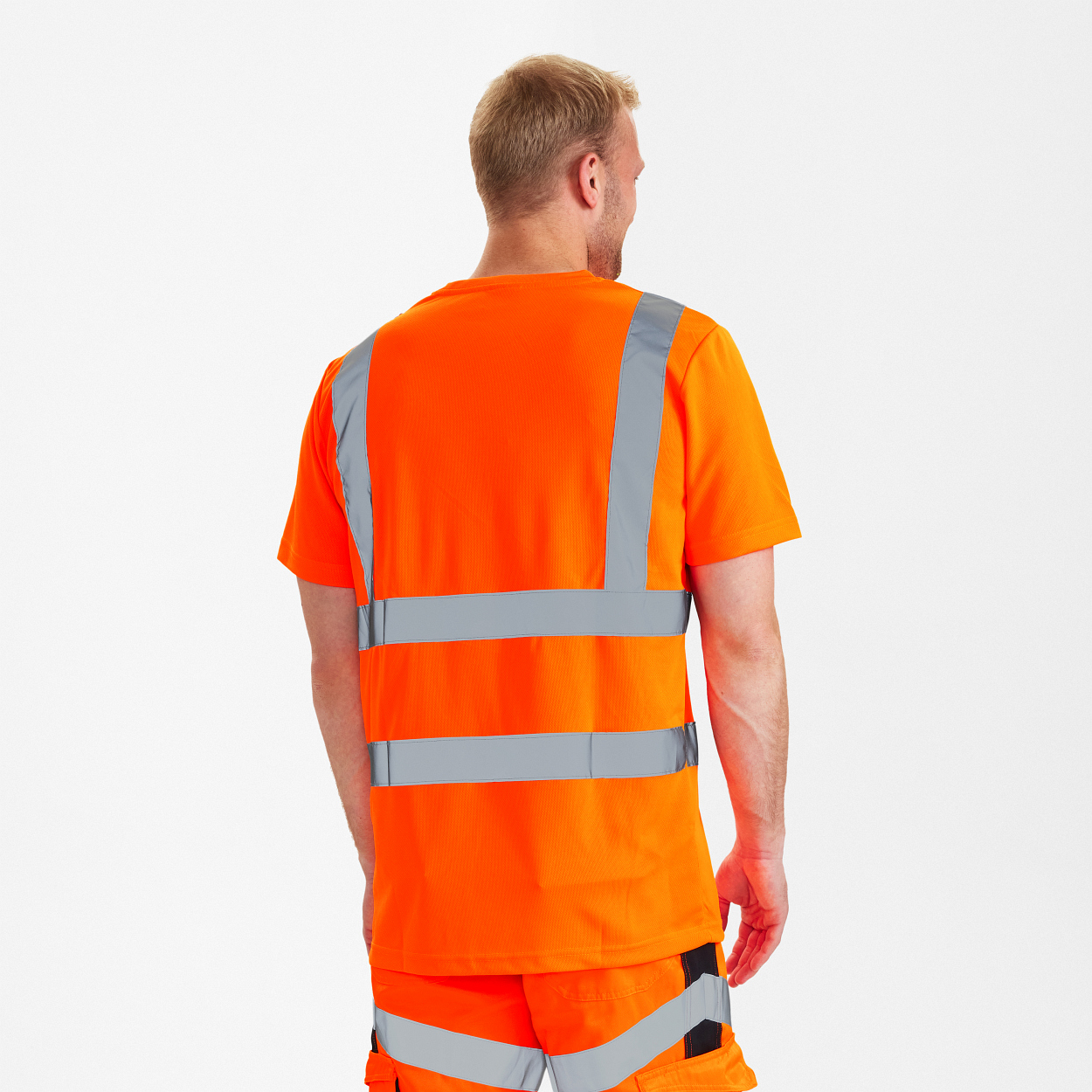ENGEL Safety T-Shirt mit Brusttasche in Hi-vis Orange, Größe XS