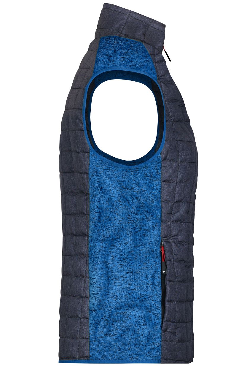 Ladies' Knitted Hybrid Vest "JN739" in Royal-Melange/Anthracite-Melange, Größe 2XL - Daiber
