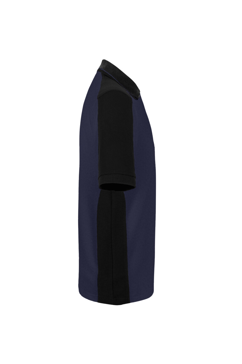 HAKRO 539 Poloshirt Contrast MIKRALINAR® ECO in Tinte/Schwarz, Größe 6XL