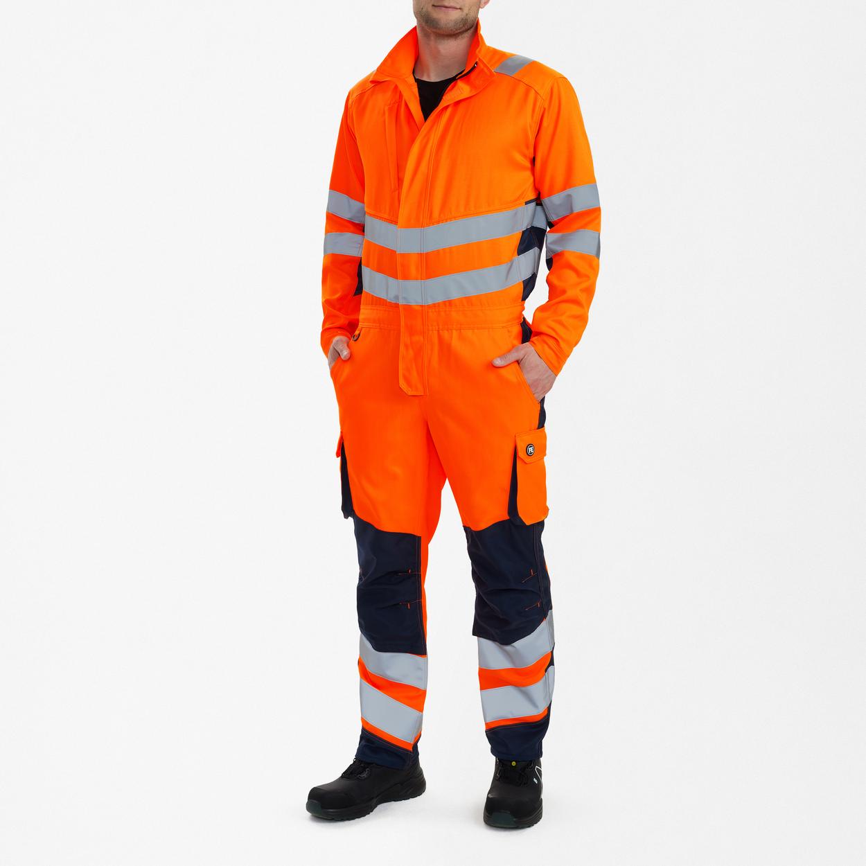 ENGEL Safety Light Overall in Orange/Blue ink, Größe XS