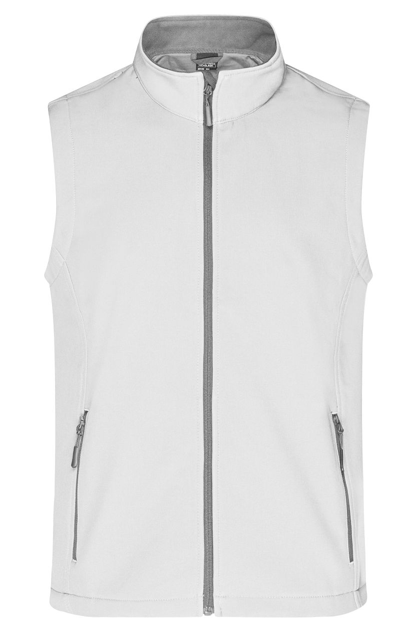 Men's Promo Softshell Vest "JN1128" in White/White, Größe 3XL - Daiber
