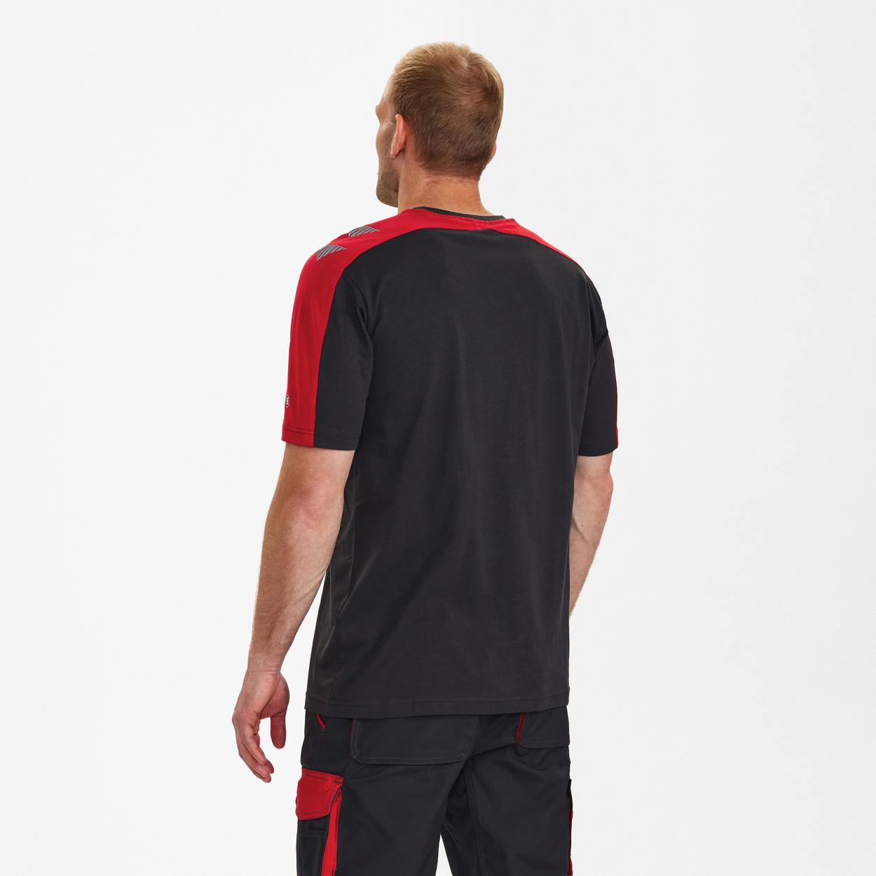 ENGEL Galaxy T-Shirt in Anthrazit Grau/Tomato Red, Größe XS