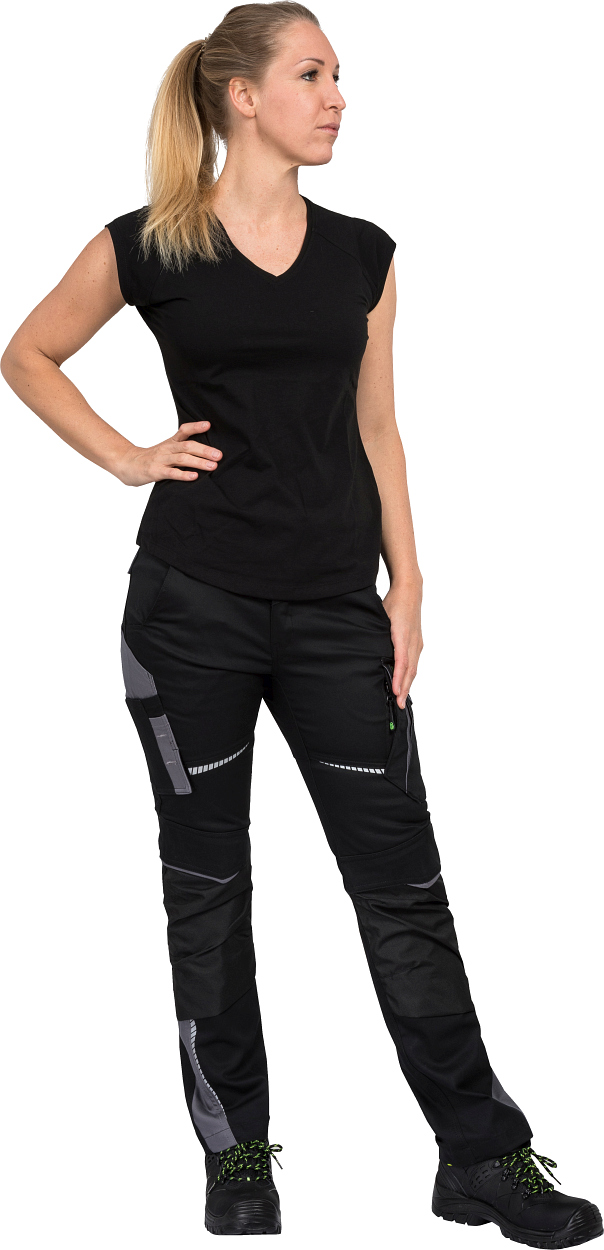 Damen-Bundhose Flex Line Schwarz/Grau FLXDH, Gr. 52 von Leibwächter