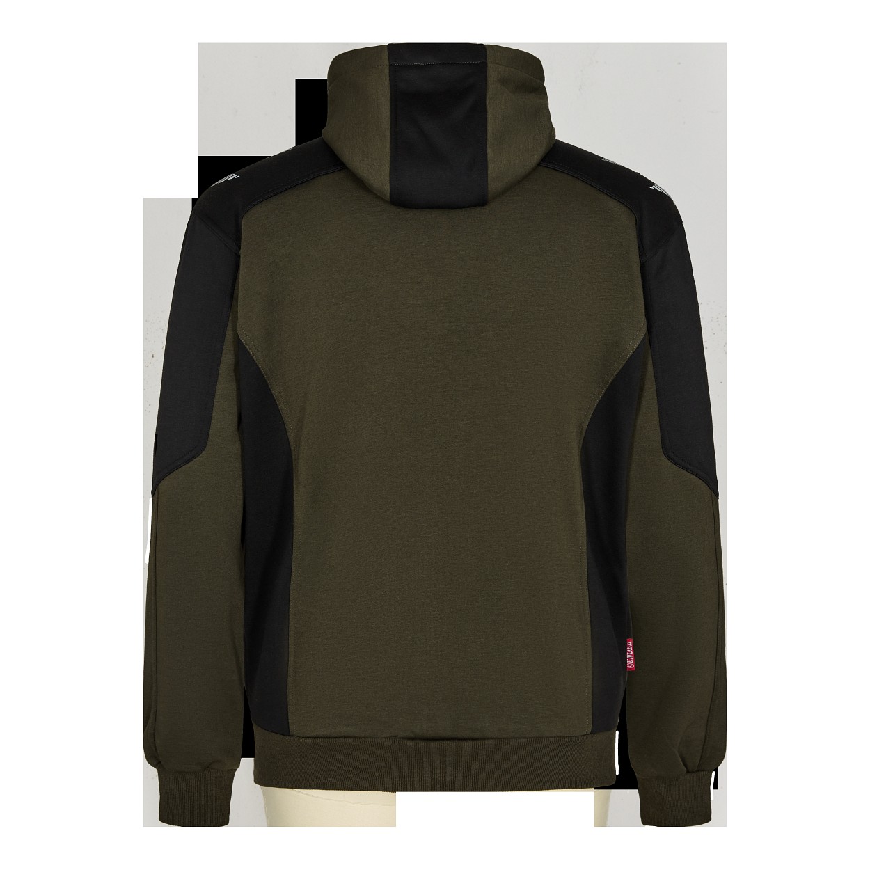 ENGEL Galaxy Sweatcardigan mit Kapuze in Forest Green/Schwarz, Größe 2XL