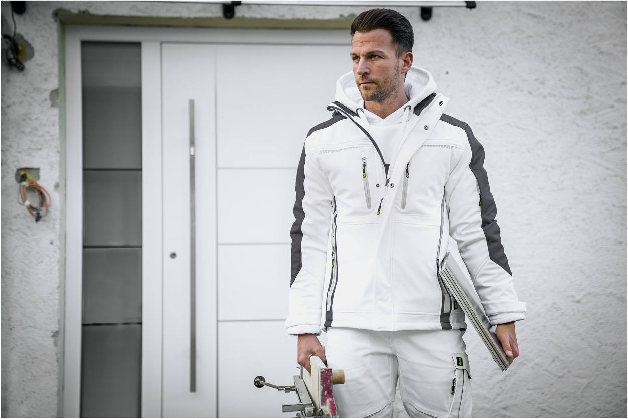 Winter-Softshelljacke Flex Line Weiß/Grau FLEXI, Gr. 3XL von Leibwächter Winter Softshell Weiß/Grau FLEXI, Gr. 2XL von Leibwächter