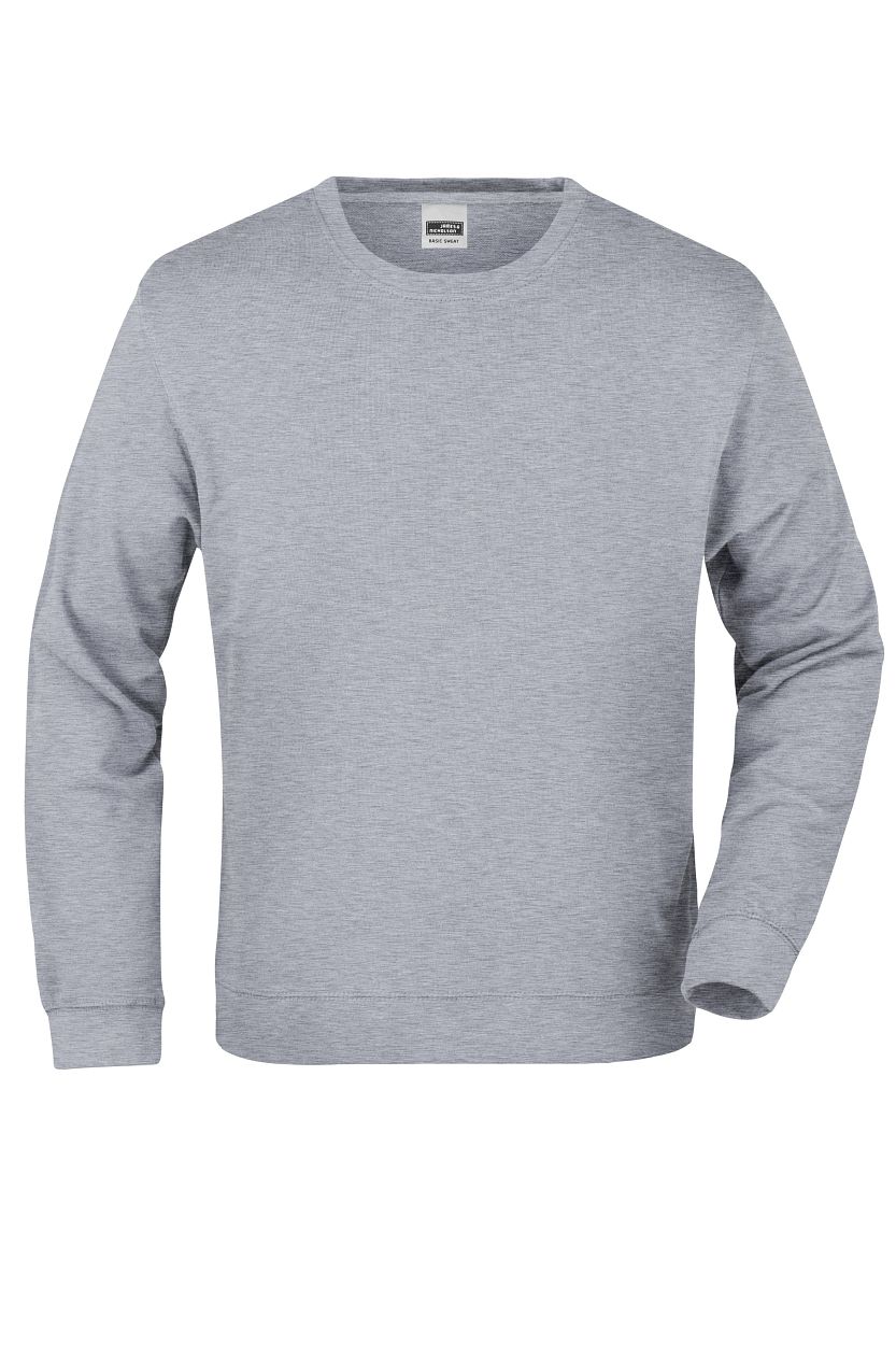 Basic Sweat "JN057" in Grey-Heather, Größe 3XL - Daiber