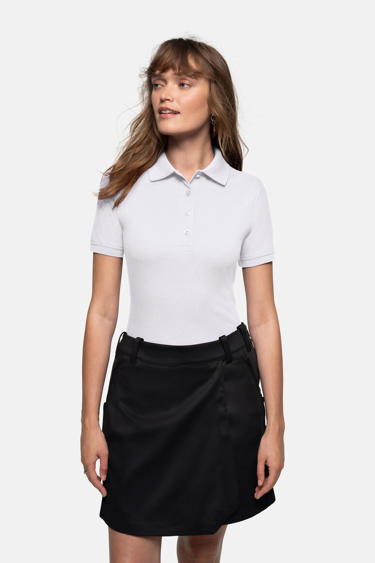 HAKRO 216 Damen Poloshirt MIKRALINAR® in Weiß, Größe 6XL