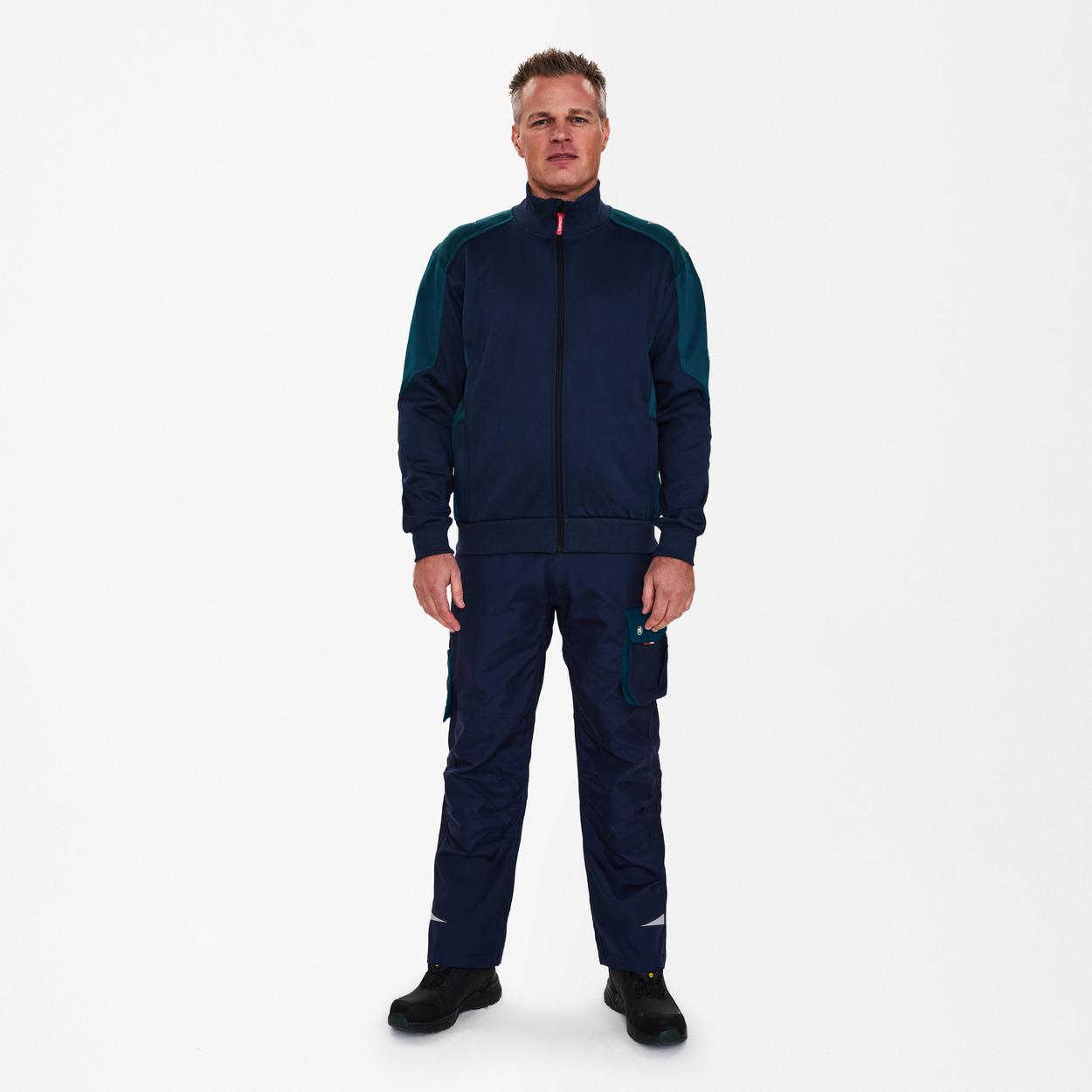 ENGEL Galaxy Sweatcardigan mit Kragen in Blue Ink/Dark Petrol, Größe XS