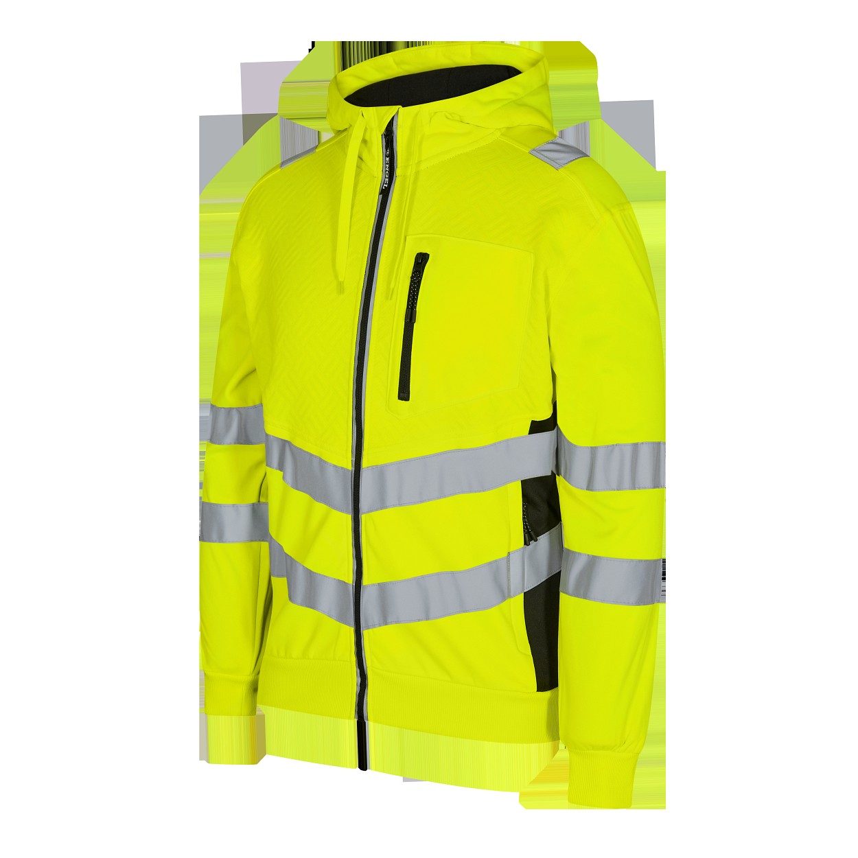 ENGEL Safety Sweatcardigan in Gelb/Schwarz, Größe XS