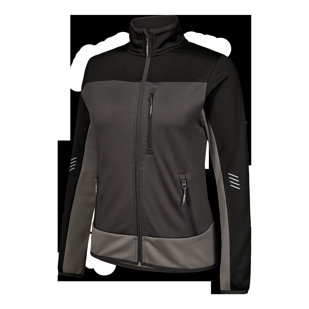 ENGEL Entire Damen Midlayer-Cardigan in Anthrazitgrau/Schwarz, Größe XS