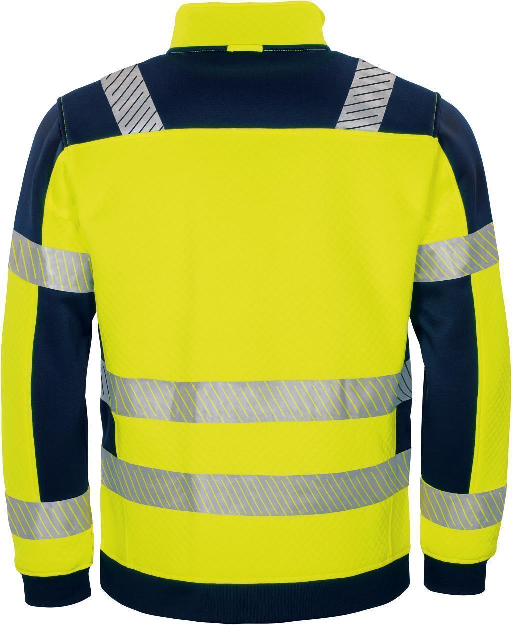 Warnschutz-Kontrast-Innenjacke leuchtgelb-marine in Gr. XXL von Vizwell