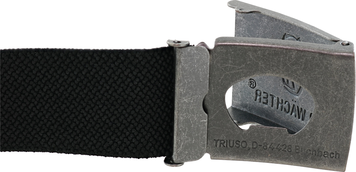 Stretchbandgürtel Schwarz mit Metallkoppel FLEXG70 Länge 90 cm von Leibwächter