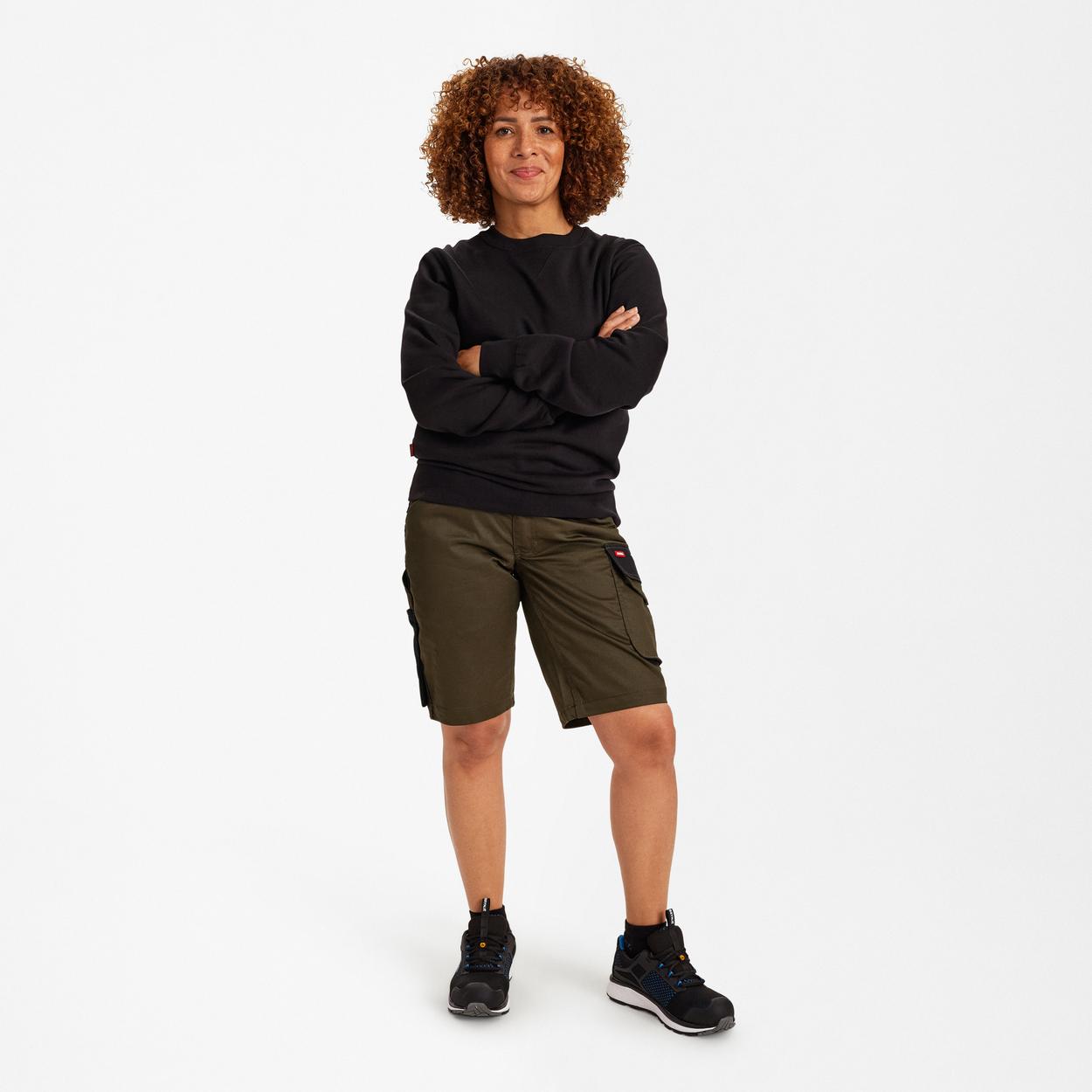 ENGEL Galaxy Damen Arbeitsshorts mit 2-Wege-Stretch in Forest Green/Schwarz, Größe 48