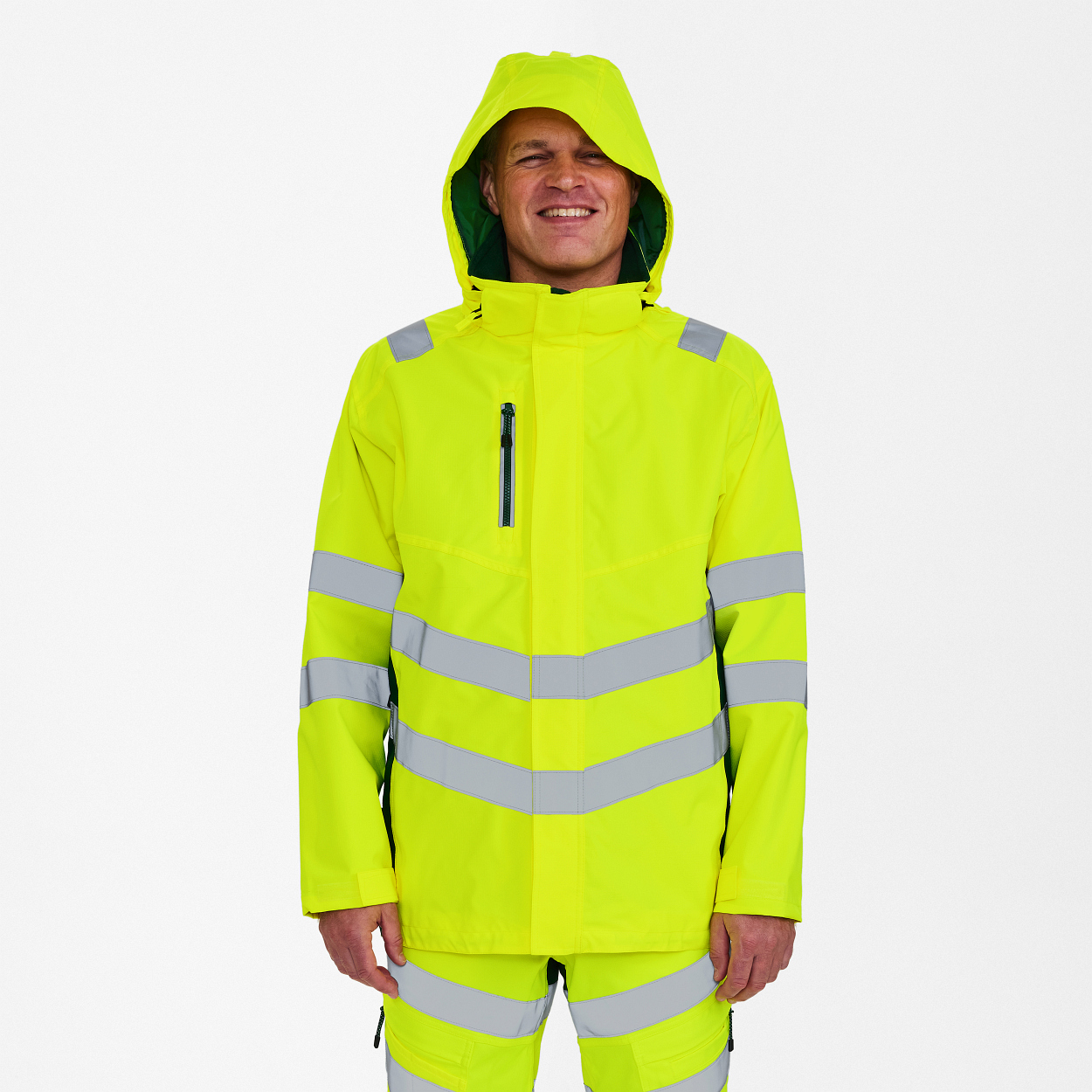 ENGEL Safety Shellparka in Gelb/Grün, Größe XS