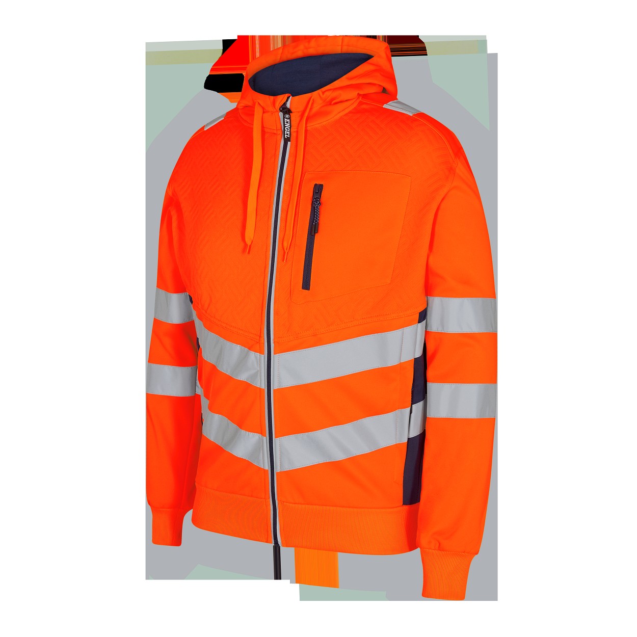 ENGEL Safety Sweatcardigan in Orange/Blue ink, Größe XS