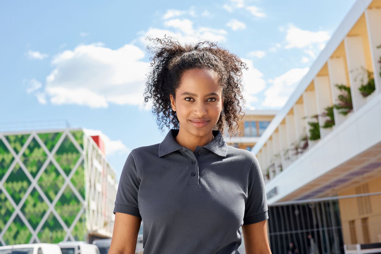 Workwear Polo Women "JN803" in Steel-Blue, Größe 2XL - Daiber