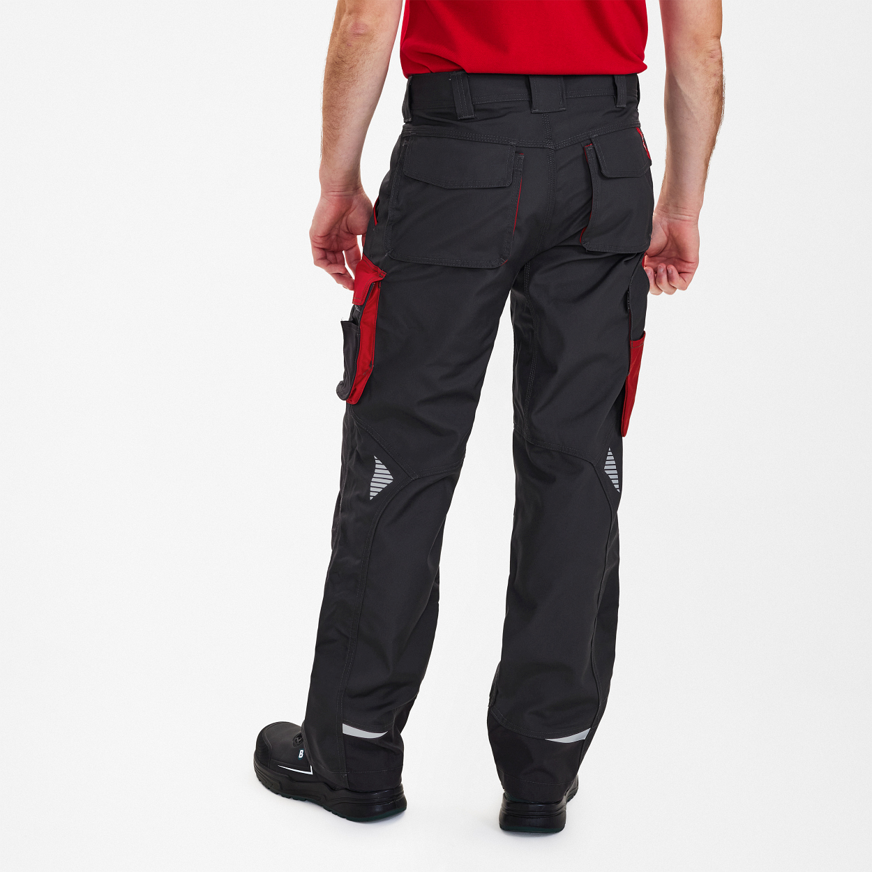 ENGEL Galaxy Arbeitshose in Anthrazit Grau/Tomato Red, Größe 106