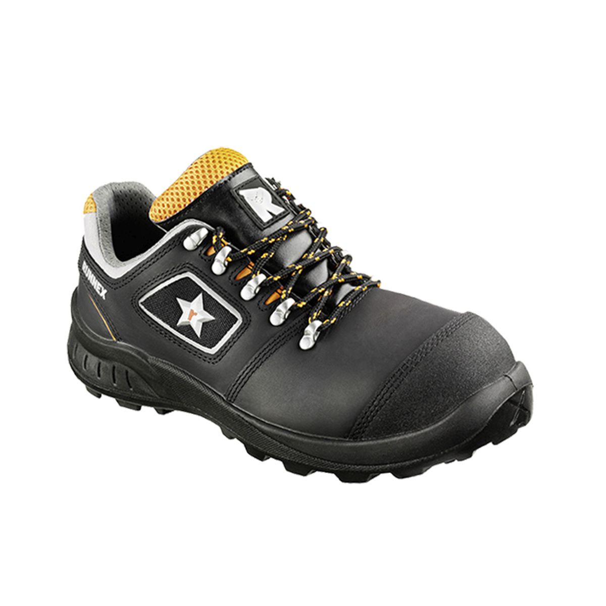 RUNNEX® S3-Sicherheitshalbschuhe TeamStar in Schwarz / Orange, Gr. 48