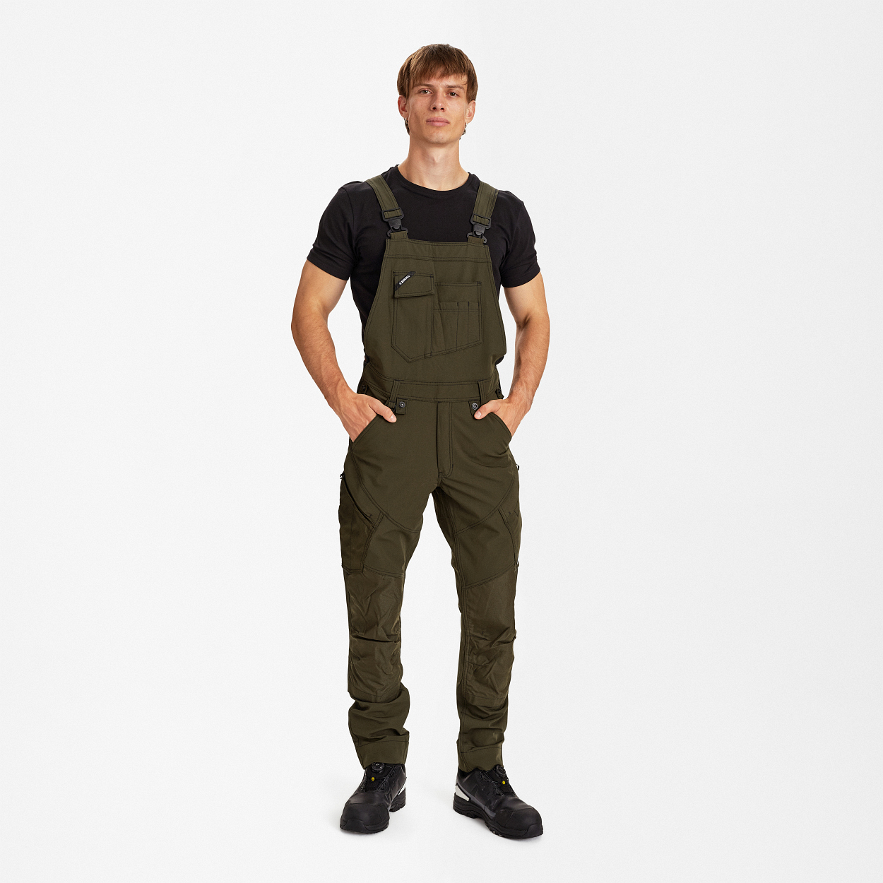 ENGEL X-treme Latzhose mit 4-Wege-Stretch in Forest Green, Größe 26