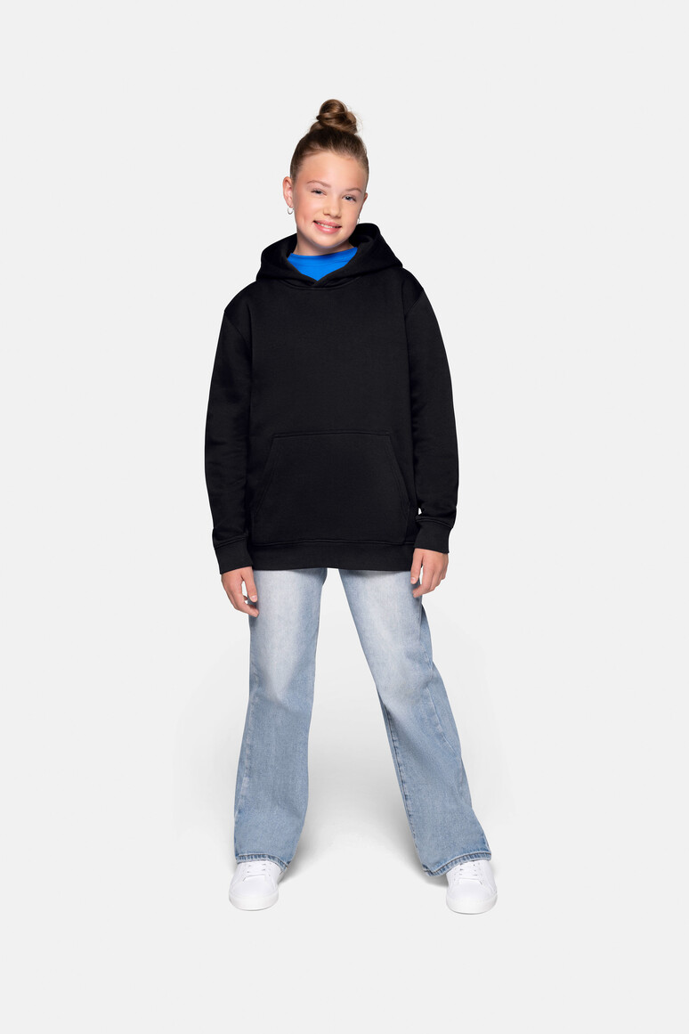 HAKRO 562 Kinder Kapuzen-Sweatshirt Bio-Baumwolle in Schwarz, Größe 146/152 HAKRO 562 Kinder Kapuzen-Sweatshirt Bio-Baumwolle in Schwarz, Größe 146/152