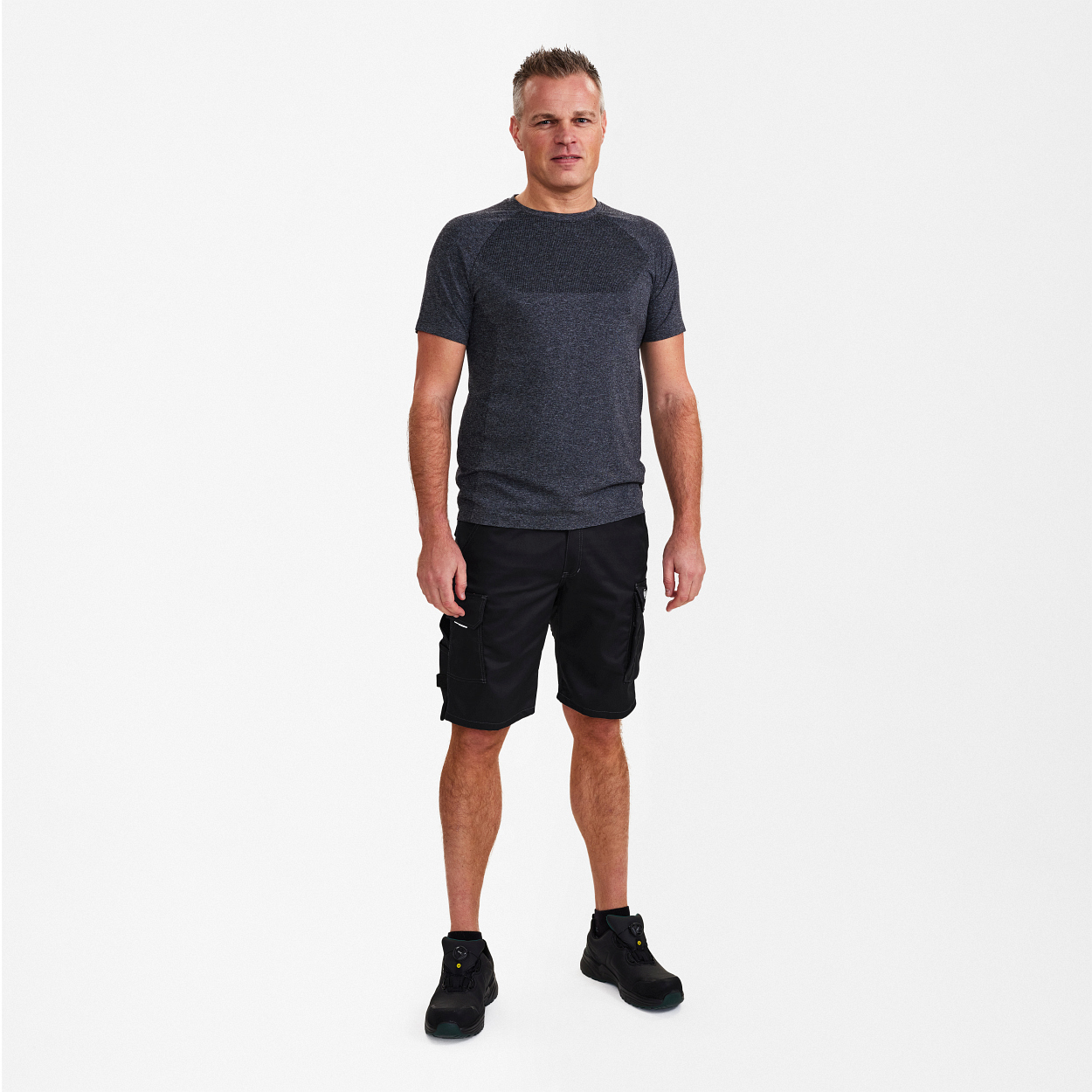 ENGEL X-treme seamless T-Shirt in Black Melange, Größe S/M