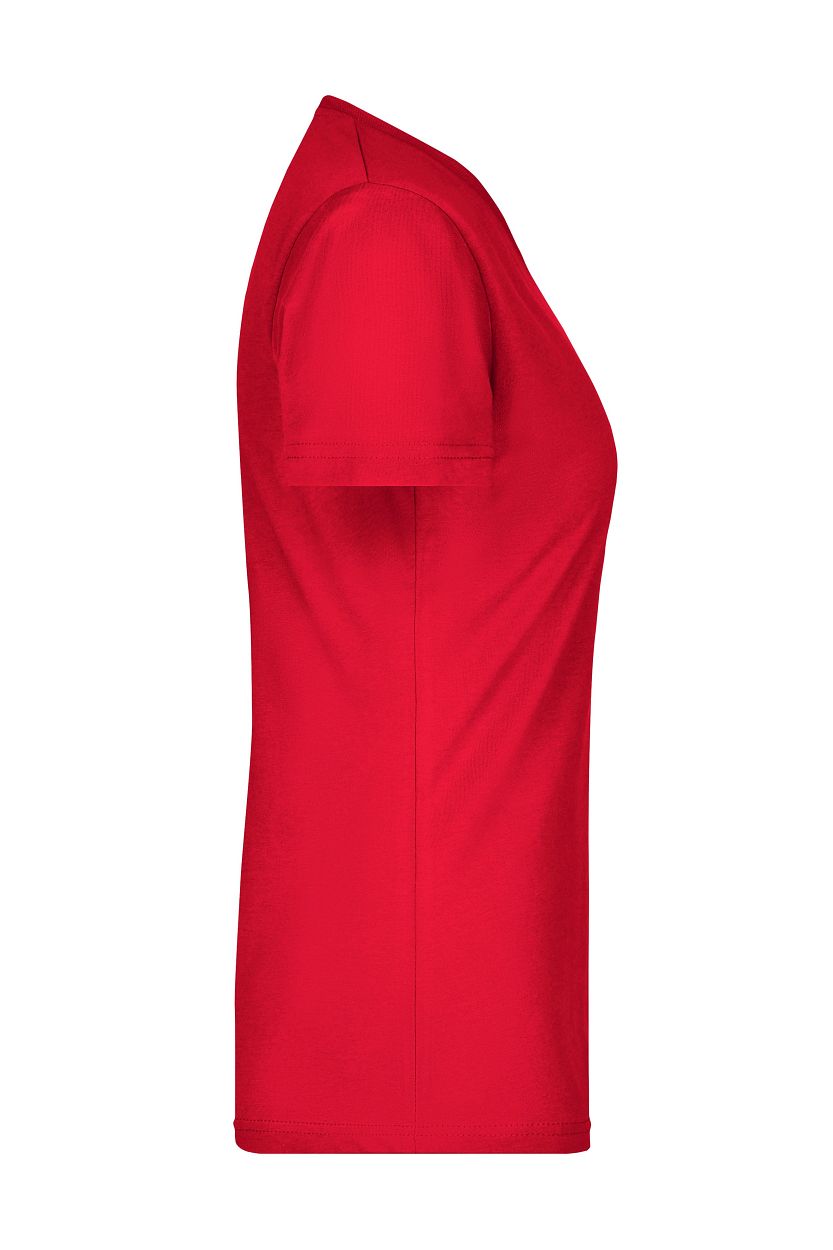 Ladies' Slim Fit V-T "JN972" in Red, Größe 2XL - Daiber