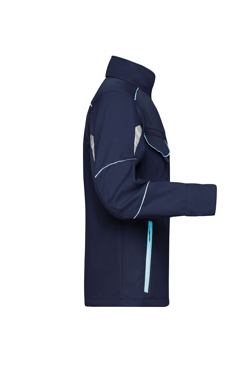 Workwear Softshell Jacket - COLOR - "JN851" in Navy/Turquoise, Größe 6XL - Daiber